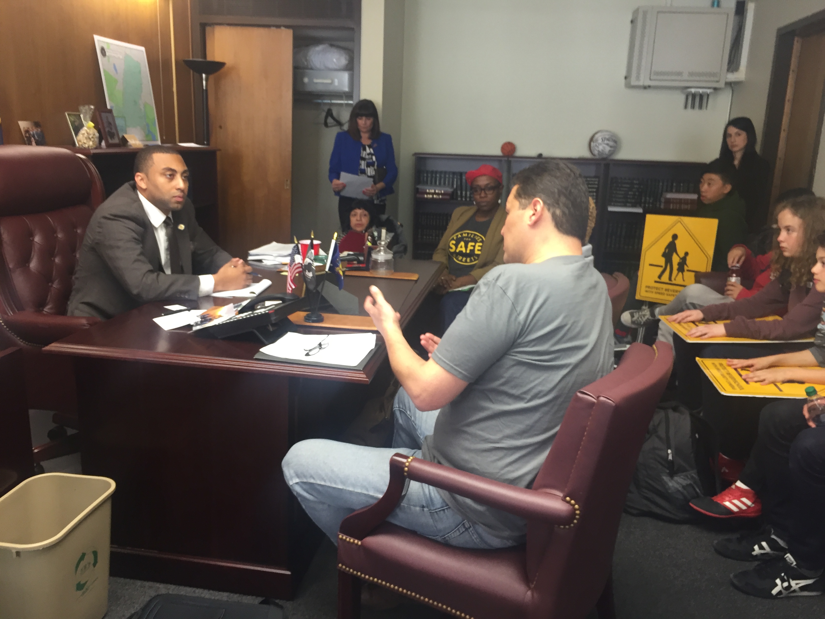 Advocates from the Bronx and Westchester meeting with Senator Jamaal Bailey. Photo: David Meyer
